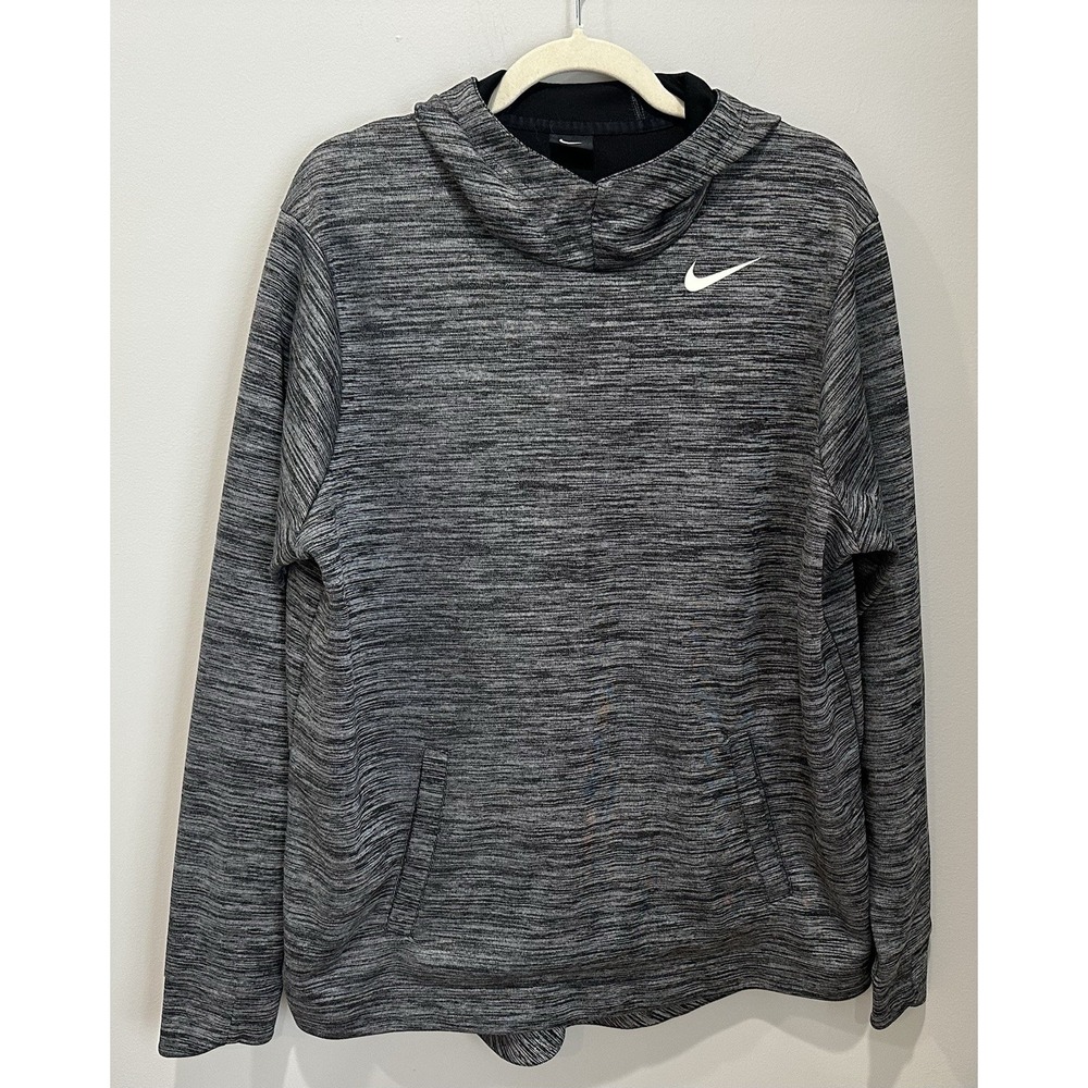 Nike Pullover Hoodie Men's XL Tall Gray Black Heathered Kangaroo Pockets